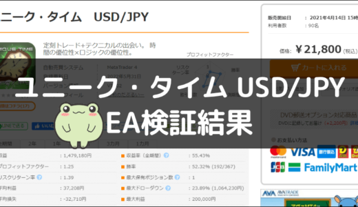 ユニーク・タイム USD/JPYのEA検証結果