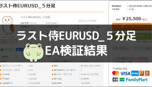 ラスト侍EURUSD_５分足のEA検証結果