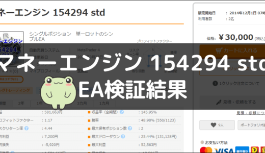 マネーエンジン 154294 stdのEA検証結果