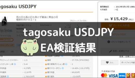 tagosaku USDJPYのEA検証結果