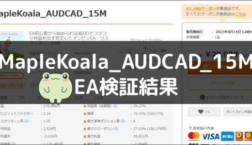 MapleKoala_AUDCAD_15MのEA検証結果