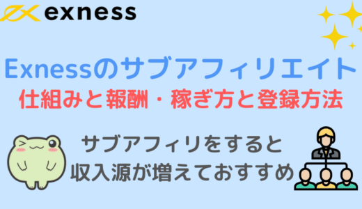 Exnessサブアフィリエイトの仕組みと報酬・稼ぎ方と登録方法