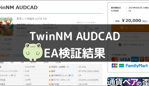 TwinNM AUDCADのEA検証結果