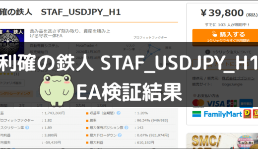 利確の鉄人 STAF_USDJPY_H1のEA検証結果